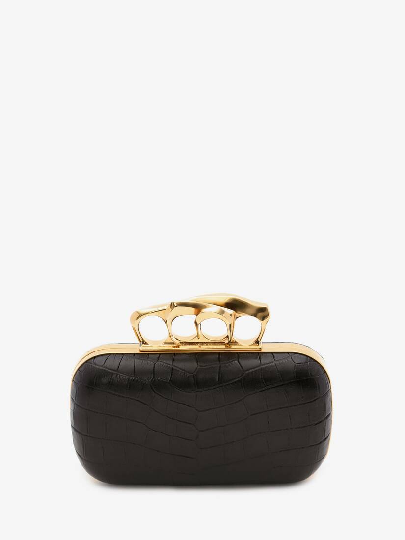 Bolsos De Mano Alexander McQueen Sculptural Four-Ring Box Mujer - Negros - Mexico 153-LOUSPX